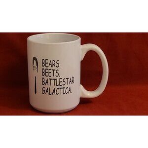 ICONIC THE OFFICE JIM HALPERT Quote MUG - Bears. Beets. Battlestar Galactica